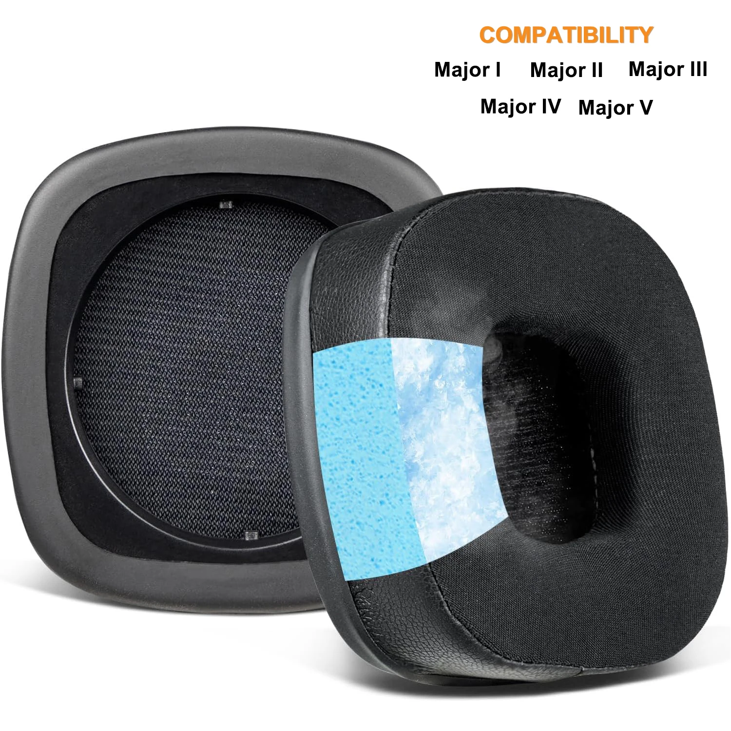 Cooling Gel Replacement Ear Pads Cushions for Marshall Major I/II/III/IV/V ANC Bluetooth Wireless/Wired Headphones EarPads