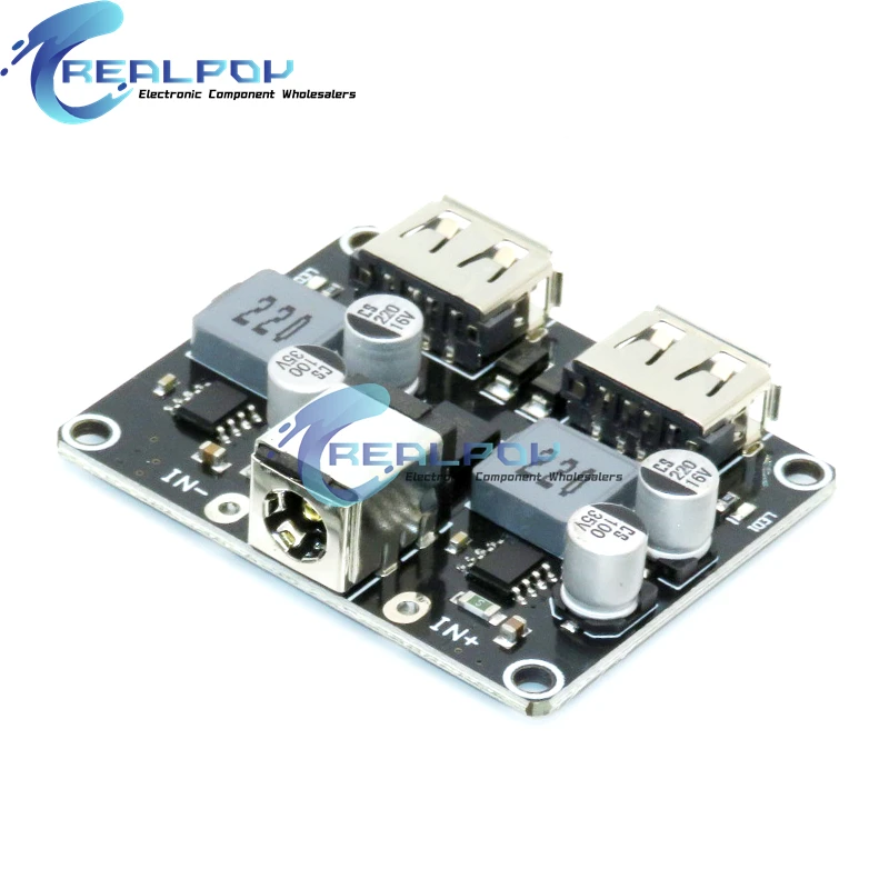 Dual 2 Double USB Fast Charger Buck Module Input 6V- 30V Single Port 24W Support QC2.0 QC3.0 QC 2.0 3.0 Car Vehicle Board