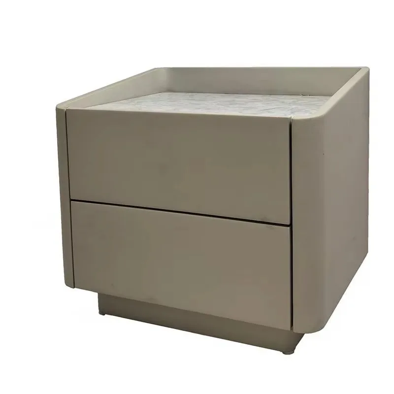 *Two drawers painted solid wood bedside table outer frame piano painted oil surface treatment hospital hotel
