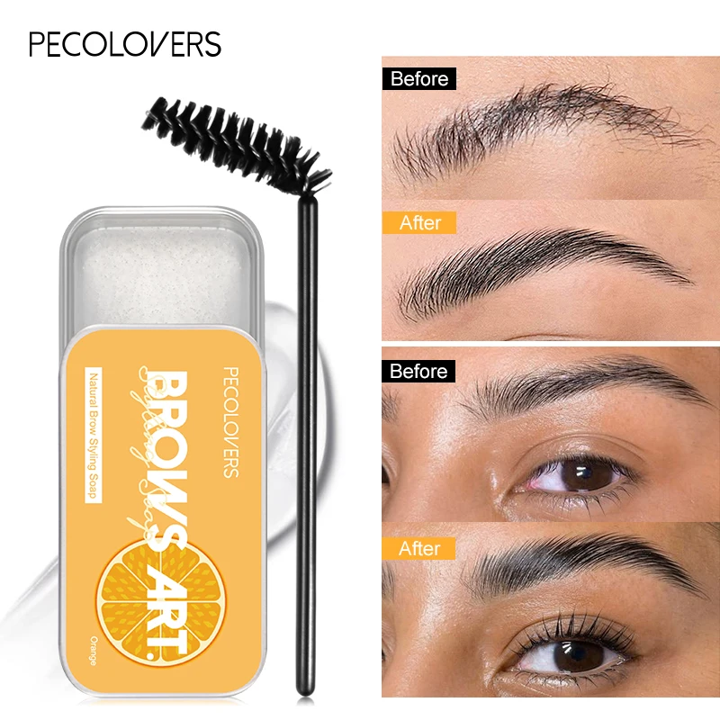 Pomada transparente Natural para cejas, 1 piezas, Gel fijador de cera con cepillo, maquillaje para mujeres, cosméticos para cejas