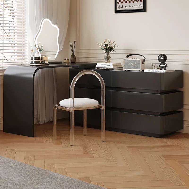 Armario moderno, tocadores, almacenamiento de maquillaje, mesas de tocador de lujo, tocadores, estilo crema minimalista, muebles para el hogar, Tocador Mueble LLDT