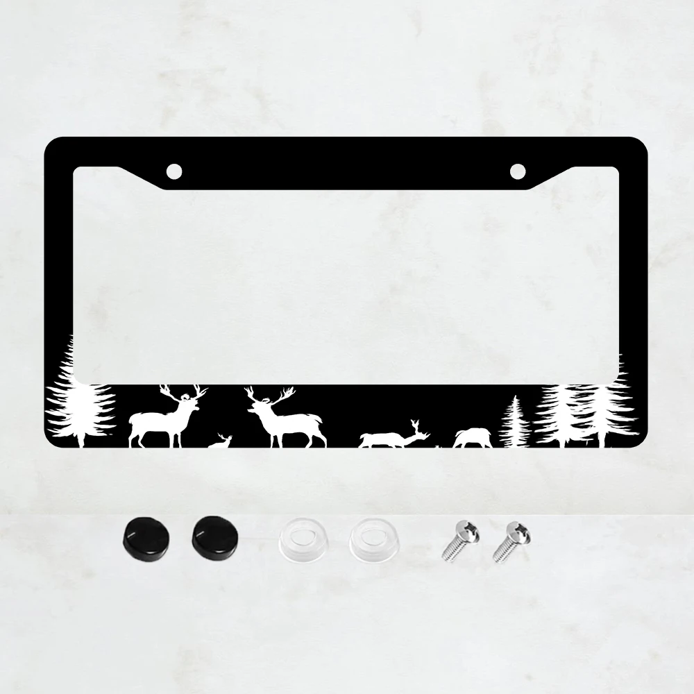 

1 шт. рамка для номерного знака с 2 отверстиями, черный алюминий, 6x12 дюймов, с винтами, стандартный размер для США, Канады, Мексики, оригинальный декор для автомобиля