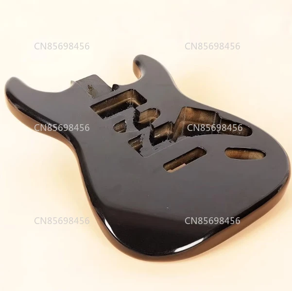 

FY Electric Guitar Barrel Body, Double Shake Body Black Electric Guitar Body ST Electric