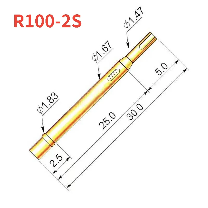 100pcs/box Test Needle Needle Cover R100-2S Welding Probe Cover 1.67mm Length 30mm Needle Seat
