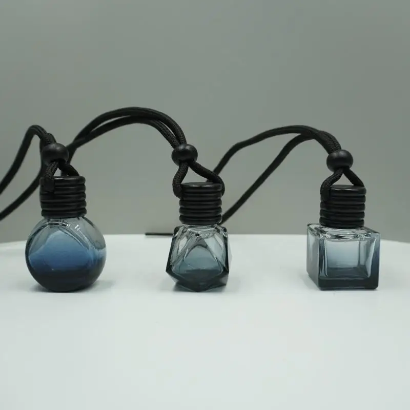 1Pc Fünf Linie Schwarz Kappe Ätherisches Öl Leere Flasche Anhänger Auto Montiert Parfüm Anhänger Duft Öl Diffusor Auto Innen