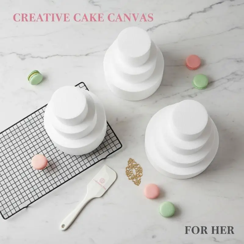 4-10 Inch Cake Foam Mould Foam Flower Decor Cake Dummy Practice Sugarcraft Model DIY Decorations