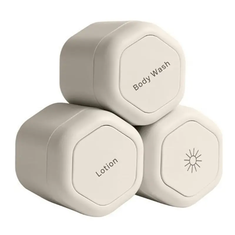 【A97Z】For Shampoo, Conditioner Compatible 3Pcs/Set Refillable Containers Magnetic Travel Capsules For Skin Care Products