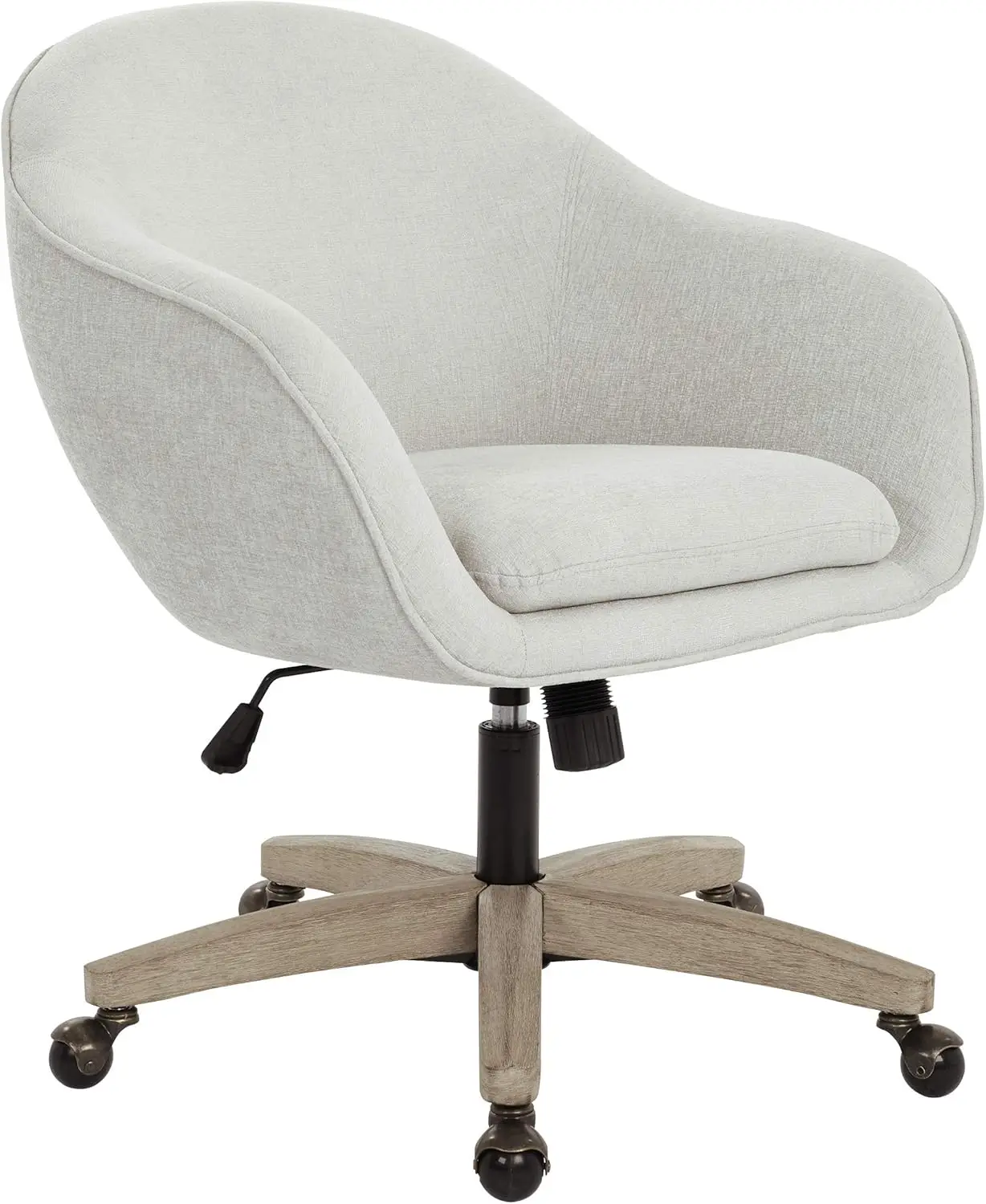 

Nora Office Chair In Dove Faux Leather With Grey Brush Wood Base Kd