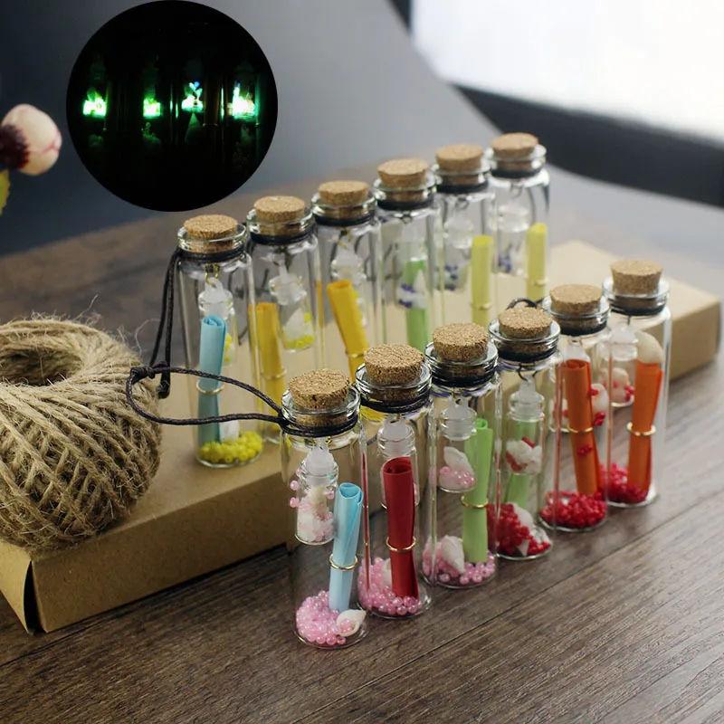 10pcs. 3ml/5ml Transparent Glass Wishing Drift Bottle with Cork Empty Spice Jar Scientific Experiment Handicraft Mixing Capacity