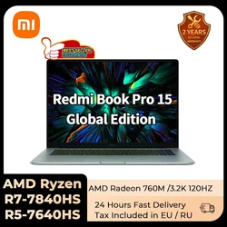 Xiaomi Dizüstü Bilgisayar 2023 Redmi Book Pro 15 Ryzen R5-7640HS/R7-7840HS AMD 780M/760M 16G RAM 512G/1T 15.6 Inç 3.2K 120Hz Mi Dizüstü Bilgisayar