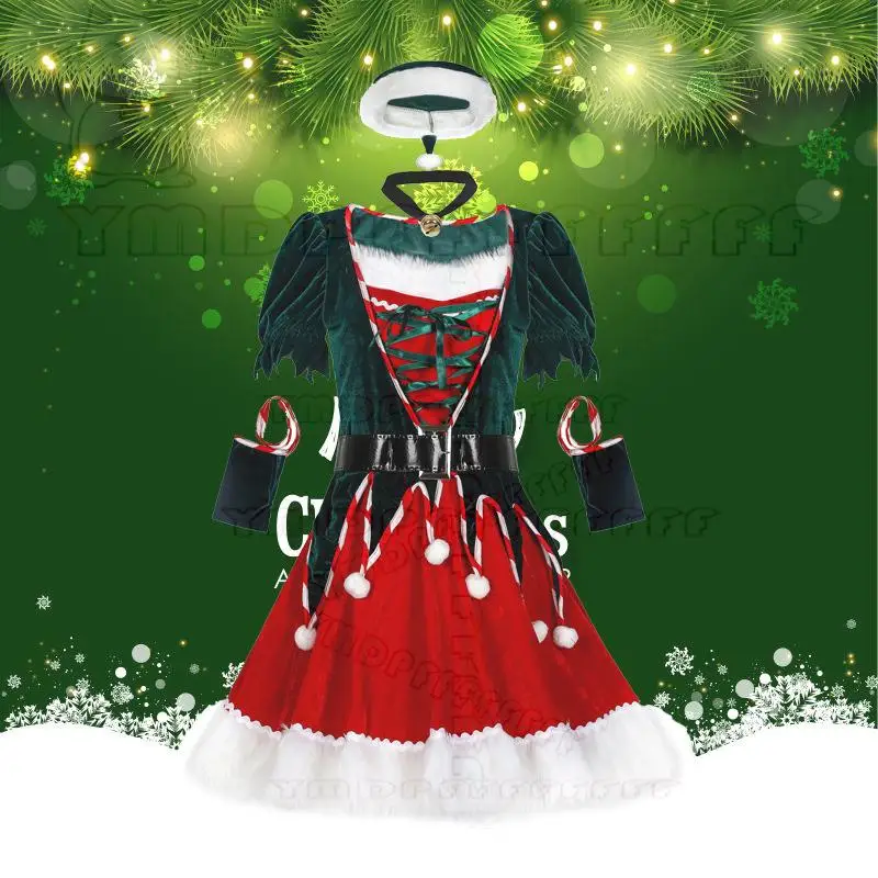Новое рождественское платье для косплея, популярное для праздничных нарядов для взрослых и женщин.