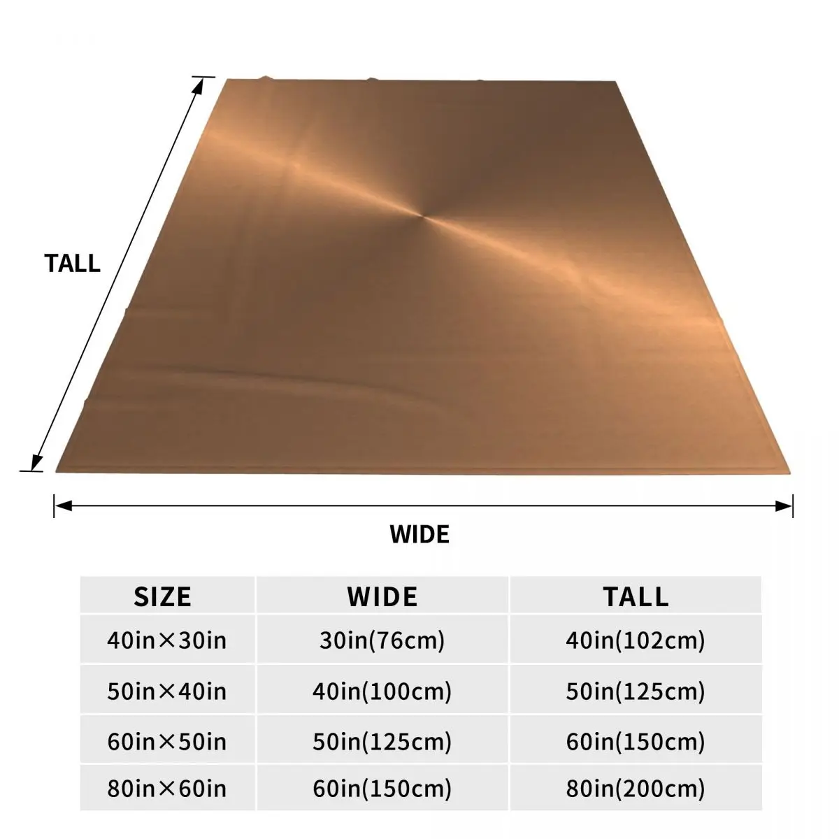 Brushed Copper Blanket Soft Warm Flannel Throw Blanket Bedding for Bed Travel Home Couch