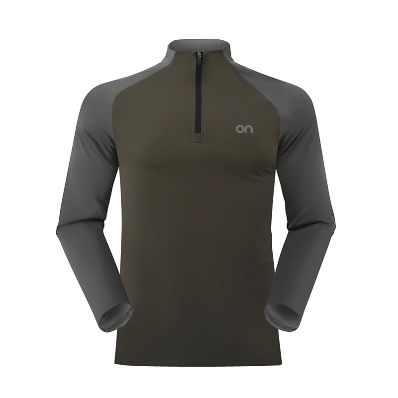 

Casual Long Sve Base irt f Zip Running Outdoor Sport Fitn Qui Dry Breathable Men's T-irt for Spring Autumn