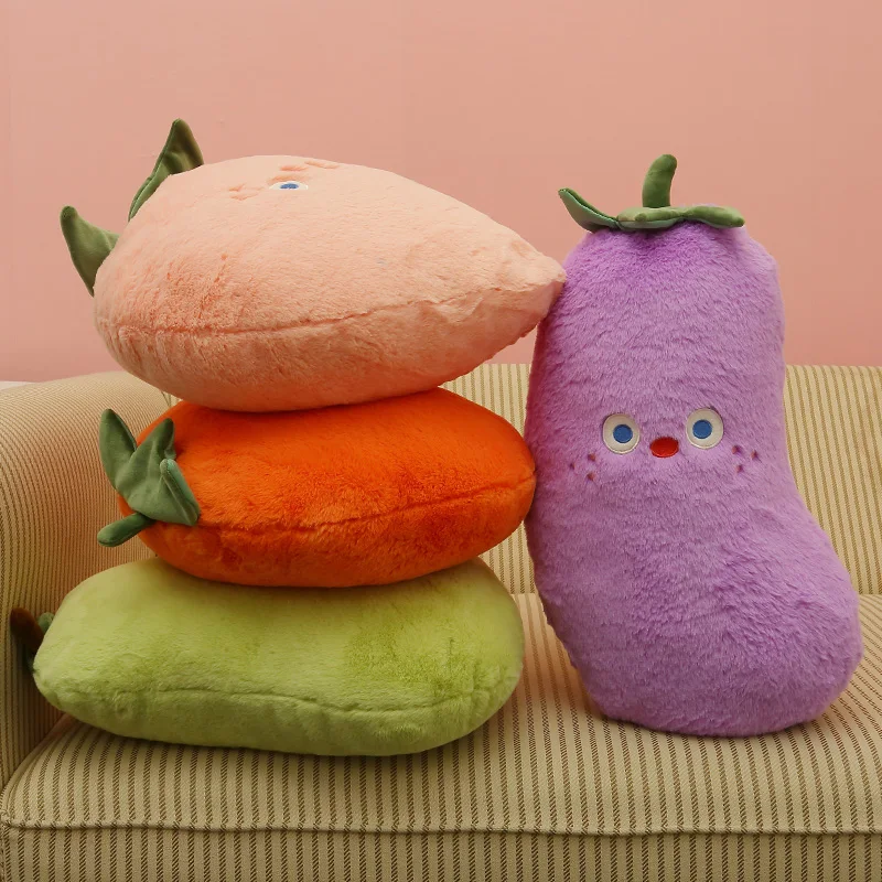 Cartoon Fruits Plush Throw Pillow Toy Cute Stuffed Plant Vegetable Fruits Plushies Cushion Anime Soft Kids Toys GiftsHome Decor