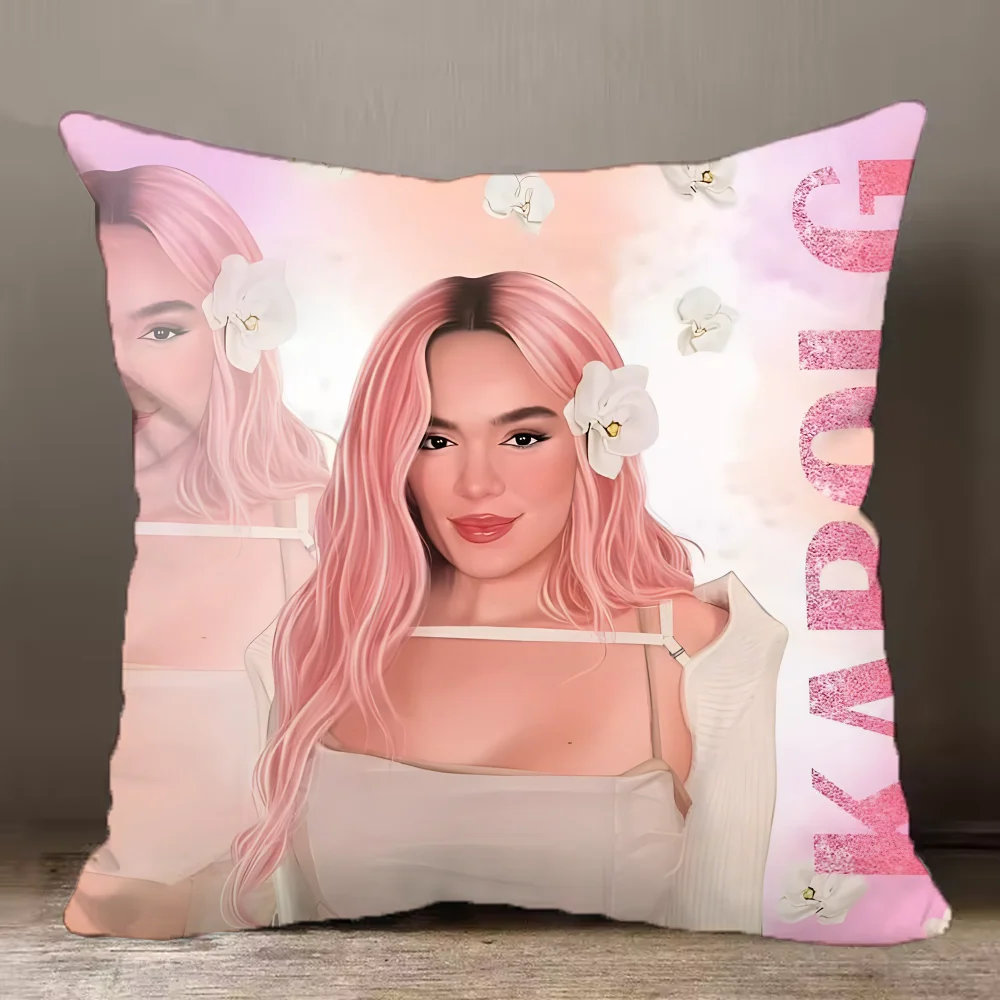 Singer K-Karol G Funny M-Manana Sera Bonito Pillow Case Pillowcase Anti-dustmite Pillow Invisible zipper silky short plush Sofa