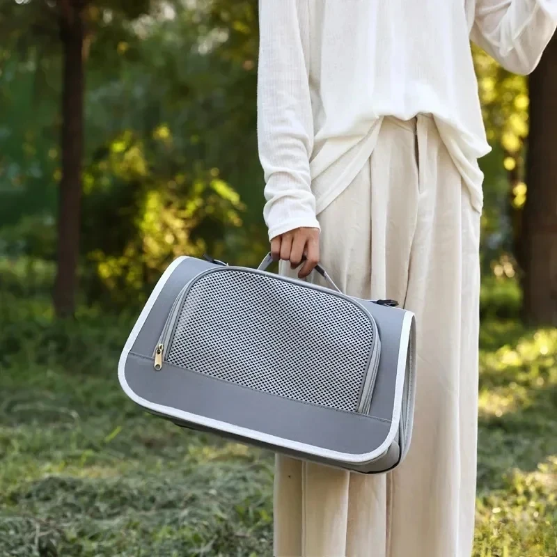 Tragbare Handtasche für Haustiere, Katzen und Hunde, atmungsaktive Tragetasche für den Sommer, Reisetasche für Welpen und Kätzchen, Umhängetasche, Haustier-Tragetasche, Zubehör – Detail 12