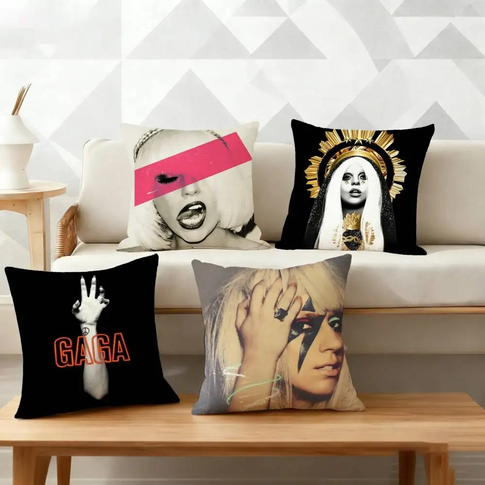 

Singer L-Lady G-Gaga Pillow Case Cushion Cover Throw Pillow Case For Car Sofa