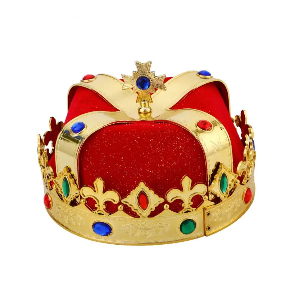Dress Up King Crown Hat Head Decoration Stage Show Prince Party Hats Cosplay Masquerade King Jeweled Caps Adult Children