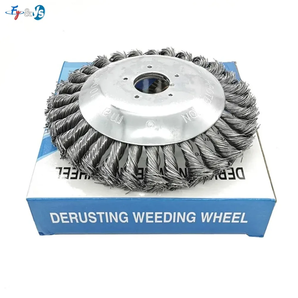 6/8 Inch Twisted Knotted Steel Wire Wheel Weed Cutter Disc Weeding Blade Grass Trimmer Brush Cutter Lawn Mower Garden Weeding