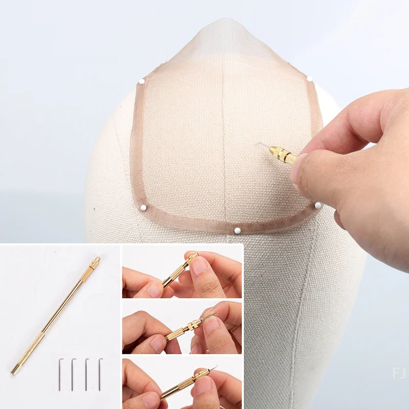 

[YU]Ventilating Needle For Lace Wig Making Detachable Brass Handle Wig Making Repair Needles For Wig Making Hair Extention Tools