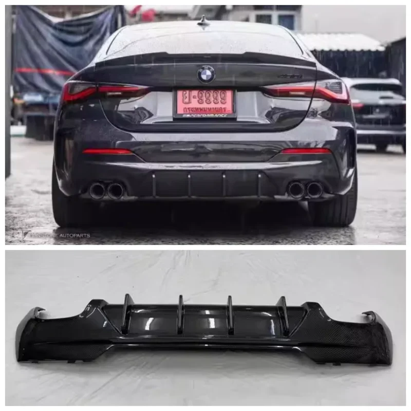 

For BMW 4 Series G22 G23 425i 430i 2021 2022 2023 High Quality Carbon Fiber Car Bumper Rear Diffuser Spoiler Exhaust Cover