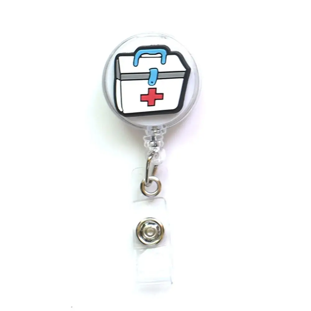 Students Card Nurse Doctor Chest Card Holder Nurse Badge Holder Retractable Badge Reel ID Card Clips Hospital Badge Holder