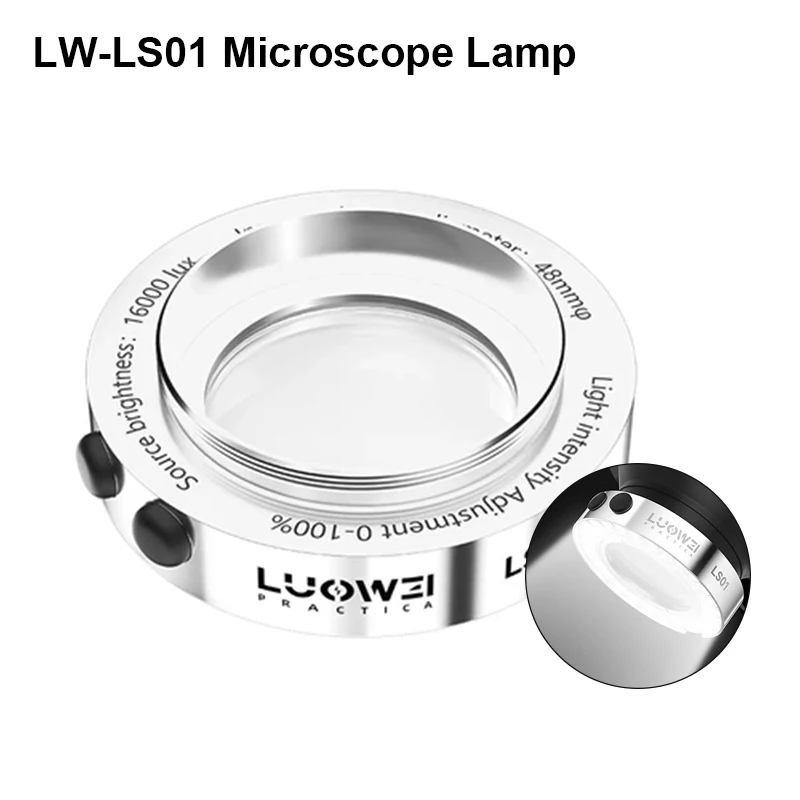 LUOWEI LW-LS01 mikroskop lampa pierścieniowa LED energooszczędna lampa mikroskopowa oświetlacz do naprawy lutowania kamera przemysłowa