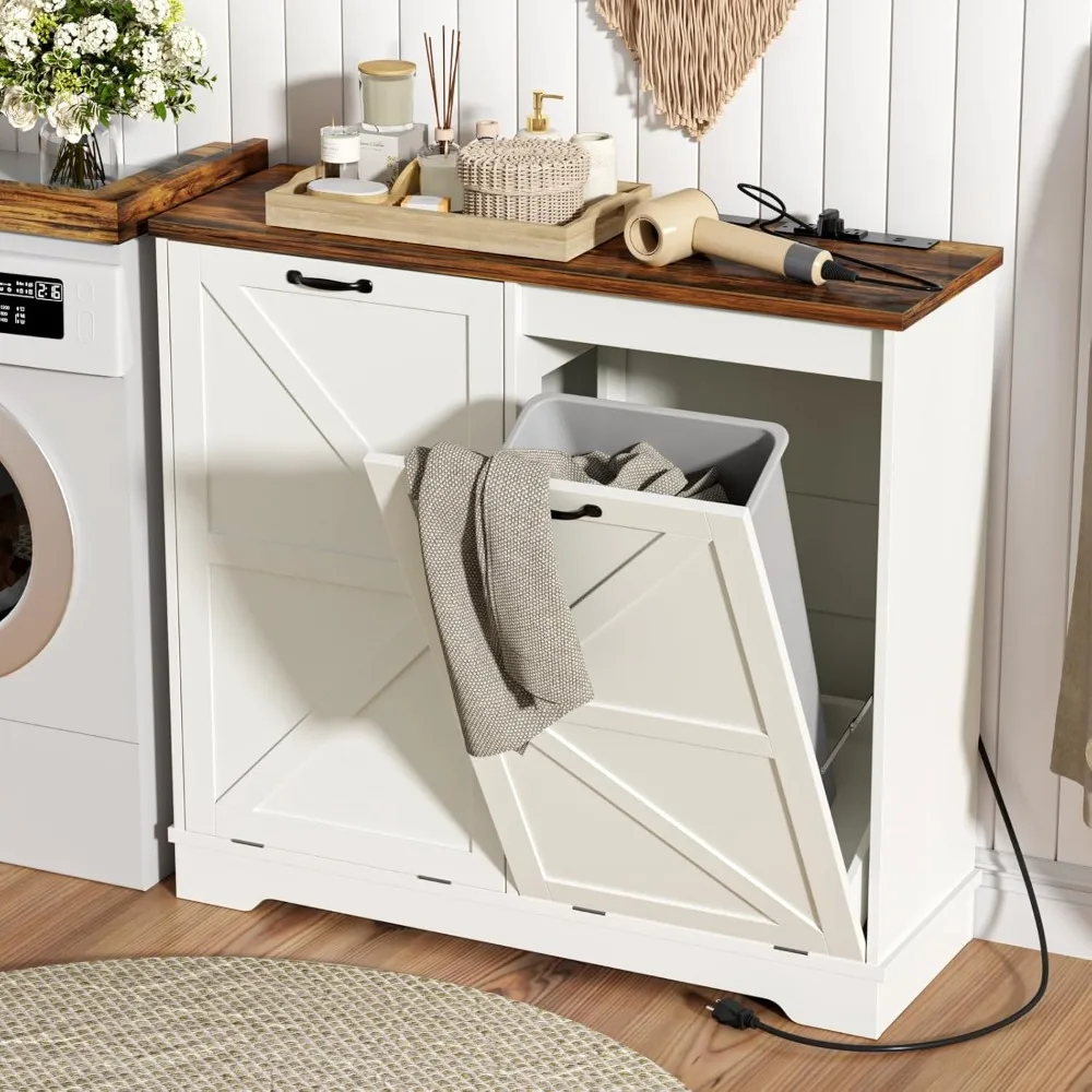 ตู้ขยะไม้สไตล์ฟาร์มเฮาส์แบบเอียงได้สองด้าน พร้อมระบบควบคุมกลิ่น