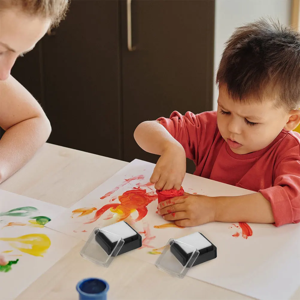 Afbeelding 4: 16 stuks ambachtelijke inktkussens 3x3cm geen kleur inktkussentje voor aangepaste kleurstoftoepassing veelzijdig gebruik in onderwijs thuiskantoor en creatief