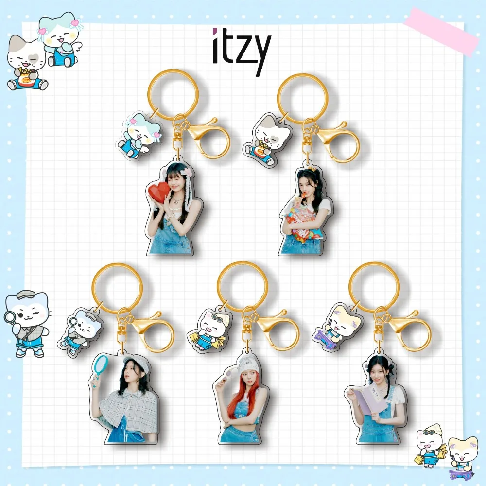 Llavero acrílico Kpop ITZY, colgante de dibujos animados Twinzy, Yeji Lia, Ryujin, Chaeryeong Yuna, accesorios de bolsa de impresión HD