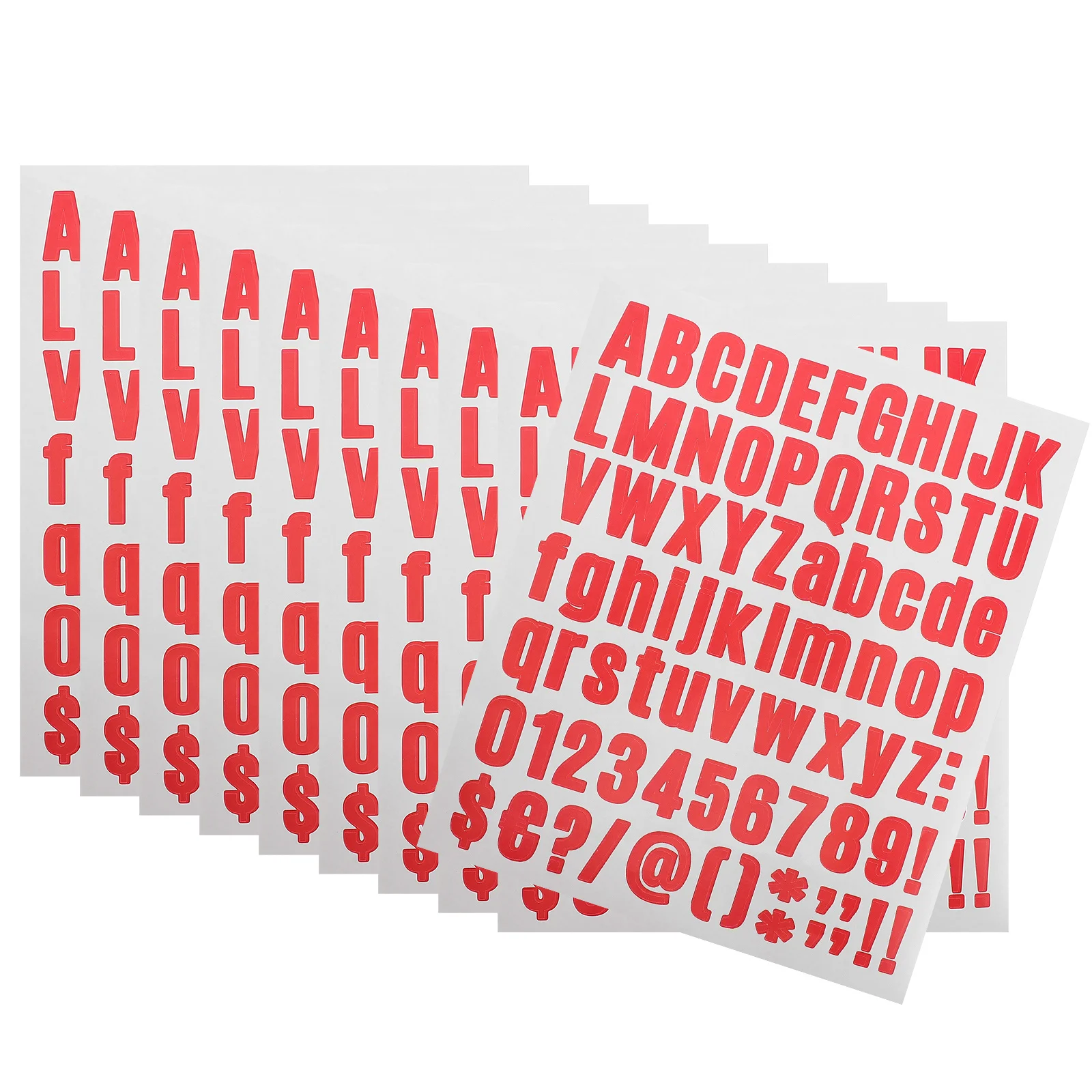 10pcs Alphabet Number Stickers Red Vinyl Waterproof For Cups Notebooks Phones Clothing Mailbox Indexing Organization Folder