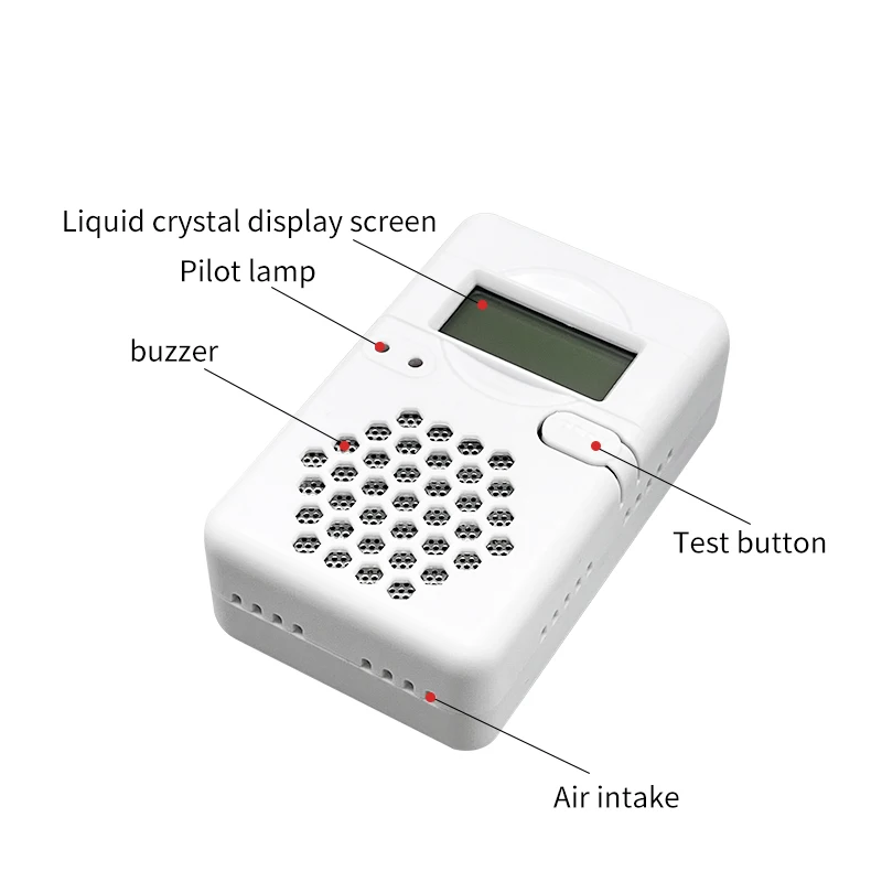 CO sensore di perdite avviso di luce sonora indicatore di batteria scarica rilevatore di allarme Monitor di Gas CO Display LCD alimentato a batteria per la casa