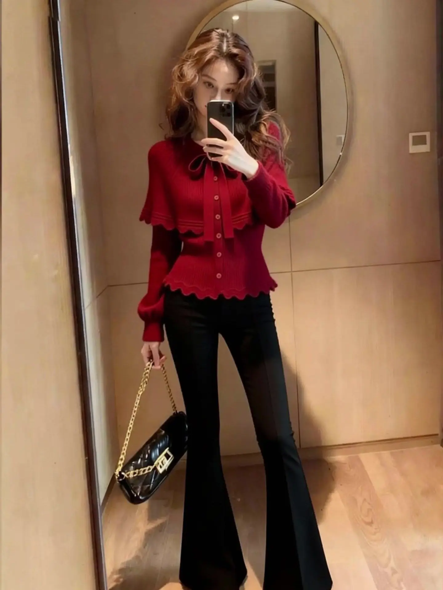 

Весенняя модная женская вязаная кофта с длинным рукавом и воротником-хомутом, с узлом, верхняя одежда, накидка на плечи, топ