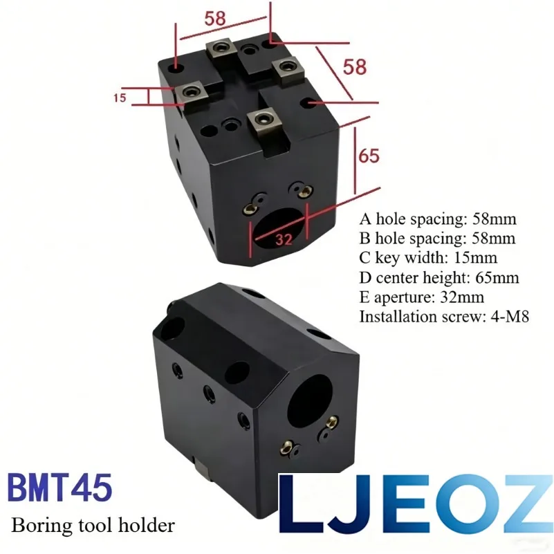 CNC Lathe Turret Tool Block Turning and Milling Turret Cylindrical Boring End Face Fixed Tool Holder BMT40 BMT45 BMT55 BMT65