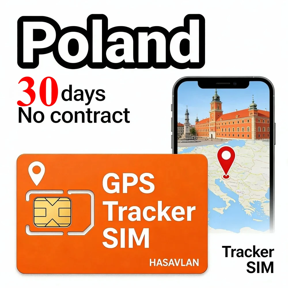 Tracker SIM Card, No Contract, 30MB/30 Days, Standard/Micro/Nano GSM GPRS LTE Cat4 M2M for C09 S20, ZOVAGOLO POLAND