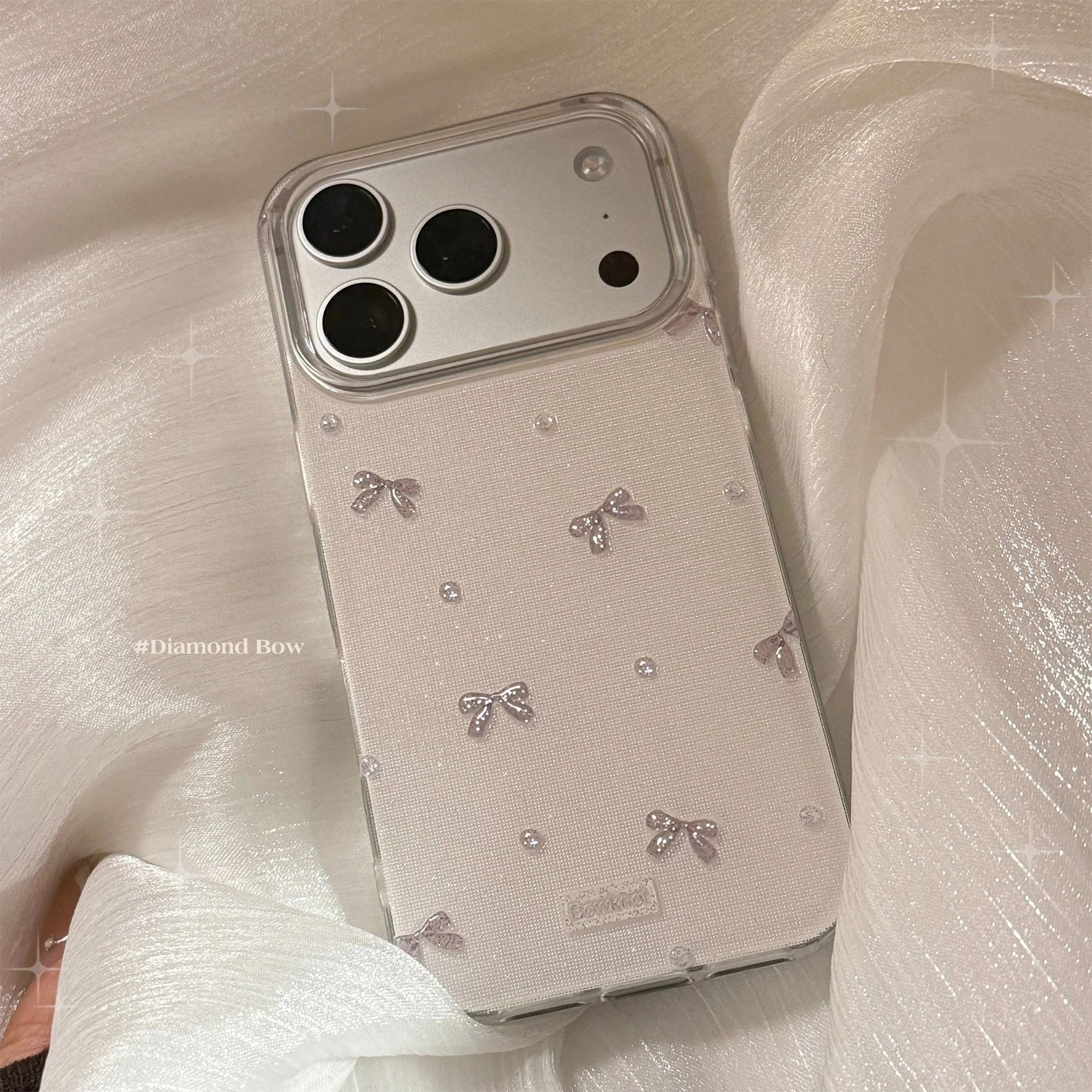 Phone Cases Pinterest - Exquisite Gentle White Stereoscopic Bowknot Pearl