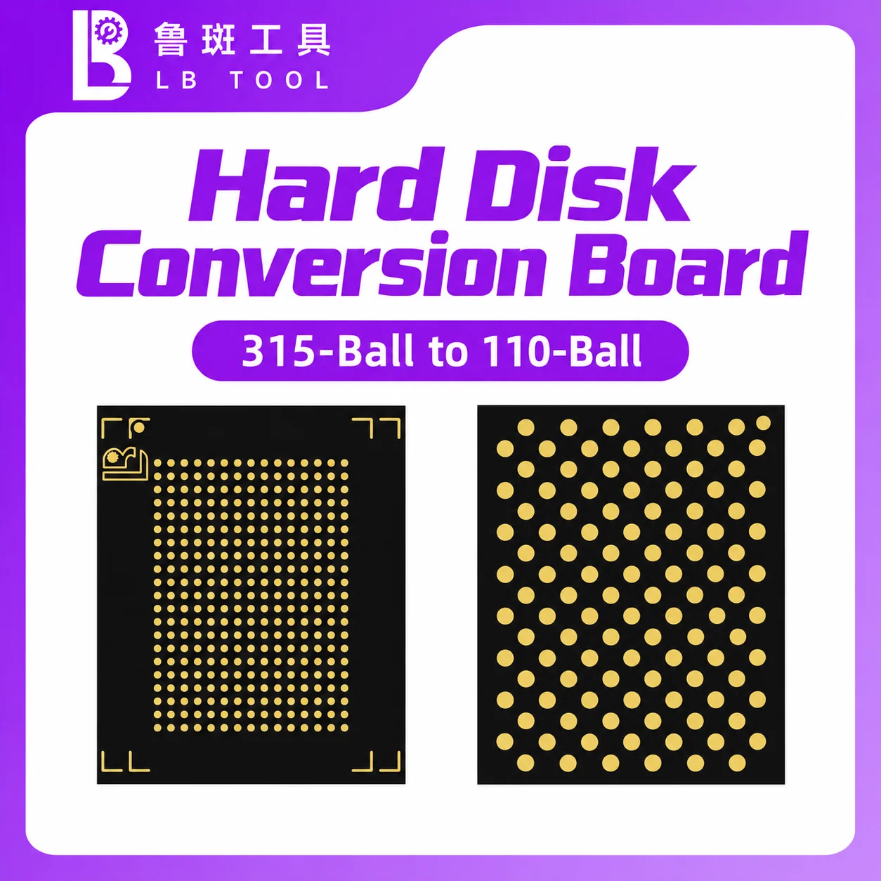 LB Tool NAND Conversion Board BGA315 To BGA110 Hard Disk Adapter For iPhone 12 13 14 15 Pro Max iPad Chip Upgrade Repair Tool