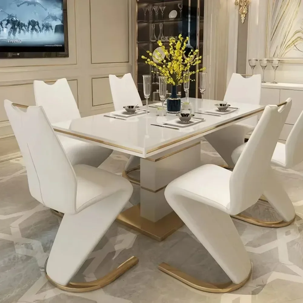 

m Marble Square Dining Table Set 4 Chairs 6 Chairs,modern Luxury Gold with 6 Seater Restaurant Dining Room Furniture m