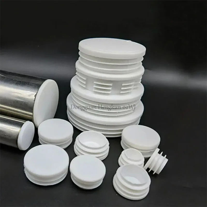 White Round Plastic Blanking End Caps Tube Pipe Inserts Plug Dia13 16 19 22 25 28 30 32 38 40 42 45 50 63 70 74 76 80 90 100mm