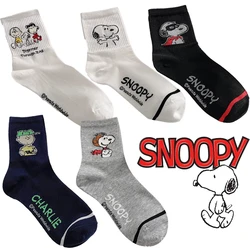 Snoopy Socks Cute Cartoon Mid Tube Cotton Women Sports Breathable Anime Fashion Students Casual Personalize Socks