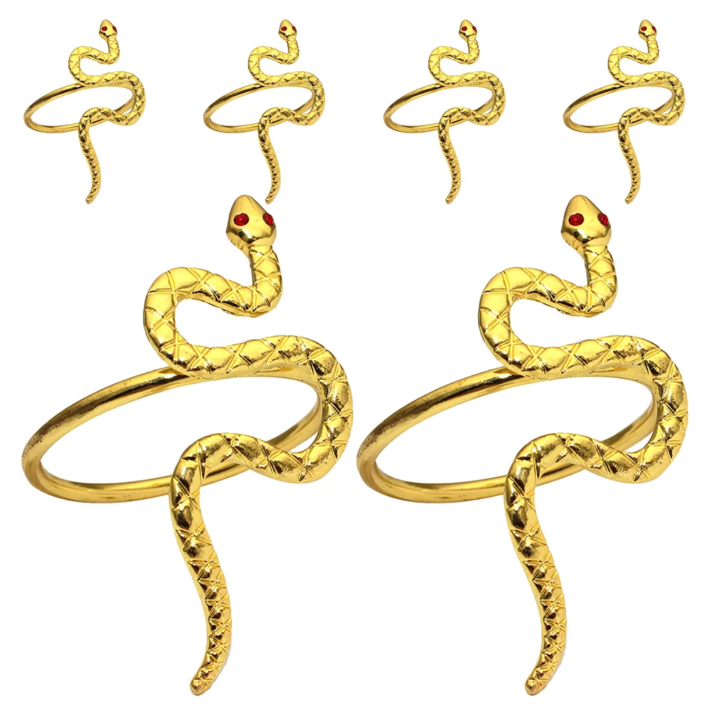 6 ชิ้นงูปีแหวนผ้าเช็ดปากสิ่งทอหน้าแรกตารางผ้าลินินจีน Zodiac Dinner Party Supplies Serviette ผู้ถือบนโต๊ะอาหาร