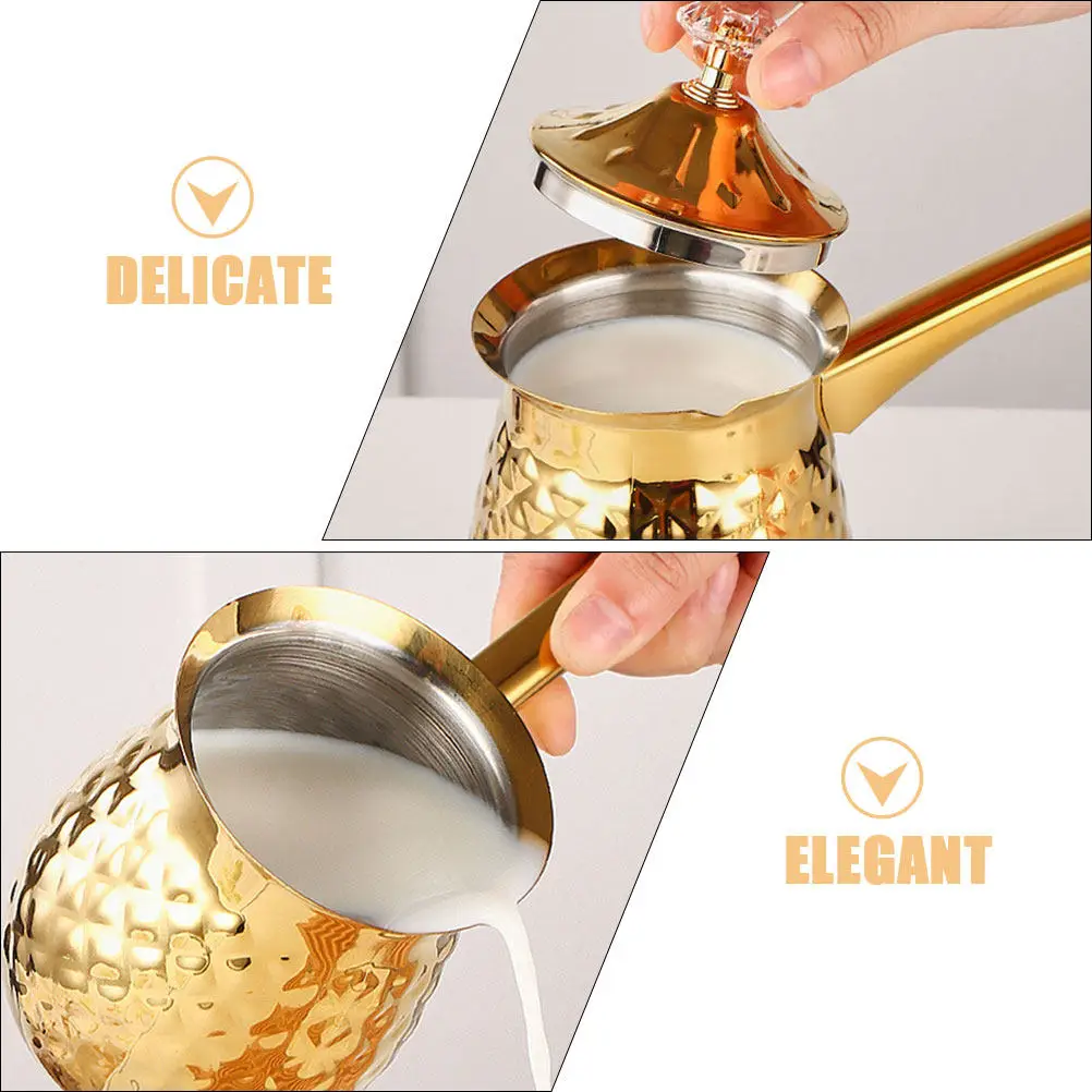 600Ml Vintage Turkish Coffee Pot Metal Traditional Stove Top Coffee Maker Milk Warmer Home Use Butter Melter