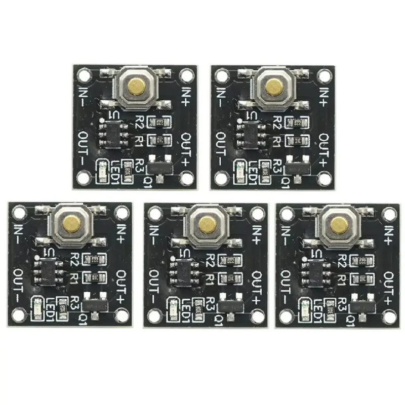 Best-Micro One Key Switch Module 5Pcs Single Bond Button Bistable Switch 2.2-5V 0.5Ua Continuous Load 2A Low Power