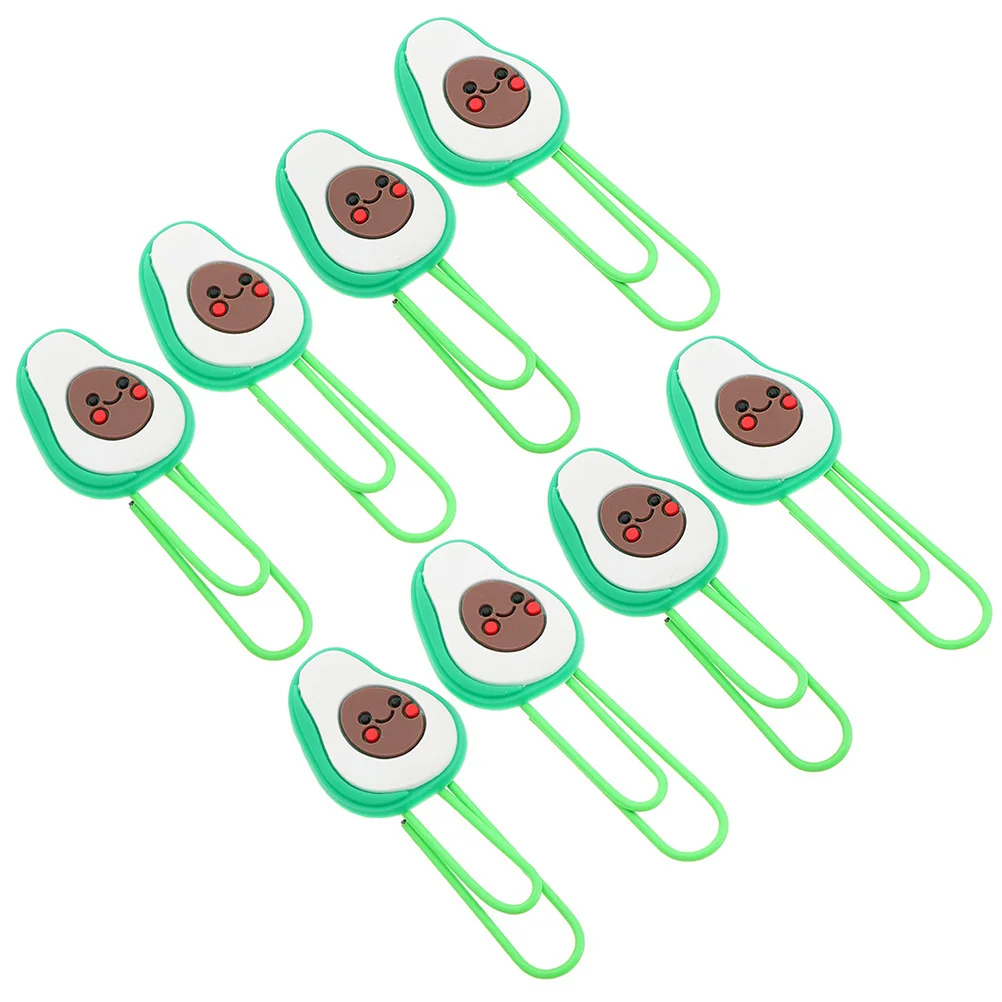 8Pcs Avocado Paper Clips Fruit Shaped Cute Small Paperclips for Office School Document Paper File Clips Creative