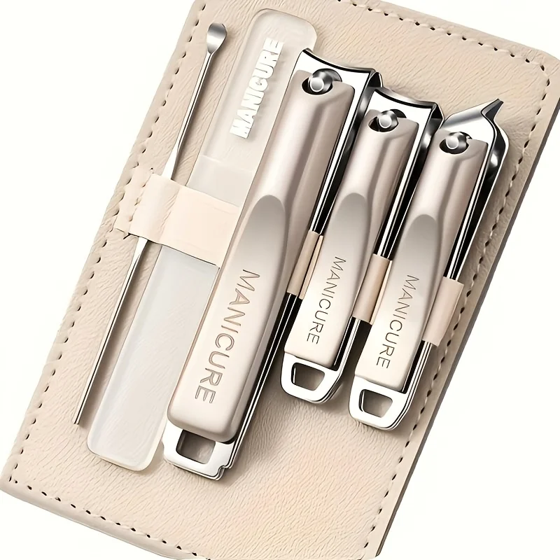 High-Quality 5pcs Nail Care Set Including Nail Clippers a Nano File And an Ear Scoop All Packed in a Portable Storage Case