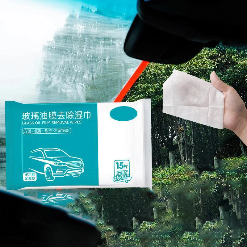 1/2/5Bag Car Glass Oil Film Removal Wipes Oil Film Cleaning Wipes Car Oil Stain Cleaner Vehicle Window Powerful Decontamination