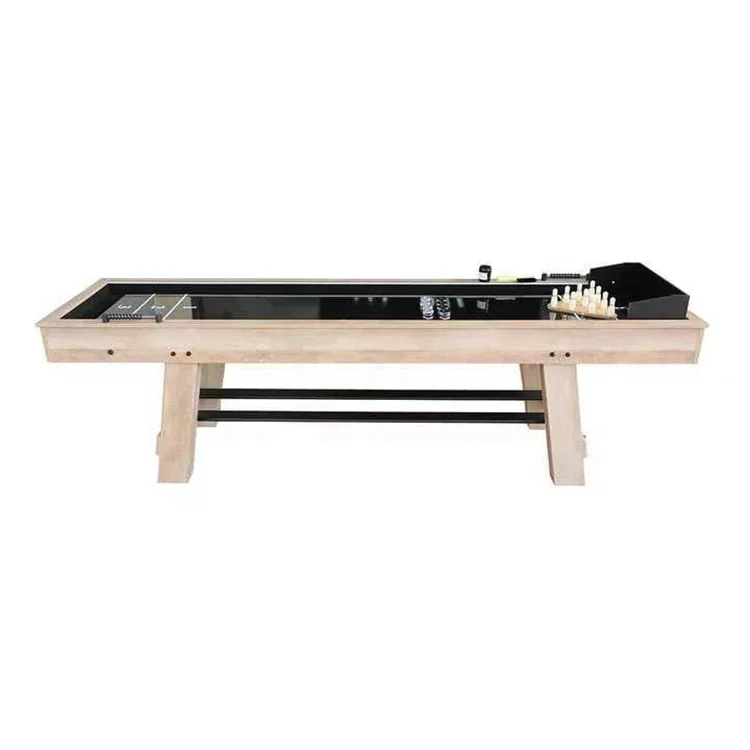 High Quality 9FT LED Light Shuffleboard Table Suitable For Bars & Shuffle Board Game With Bowling Set