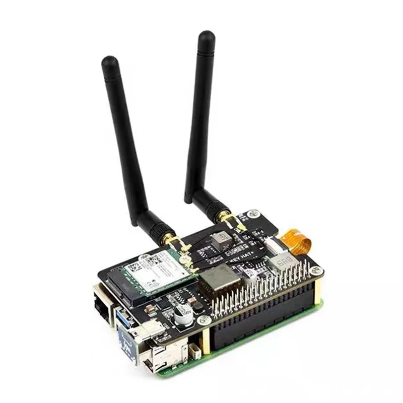 B18B pour Raspberry Pi 5 Pcie à M.2 E KEY avec chapeau Poe + prend en charge la carte réseau sans fil NGFF/Bluetooth pour RPI 5