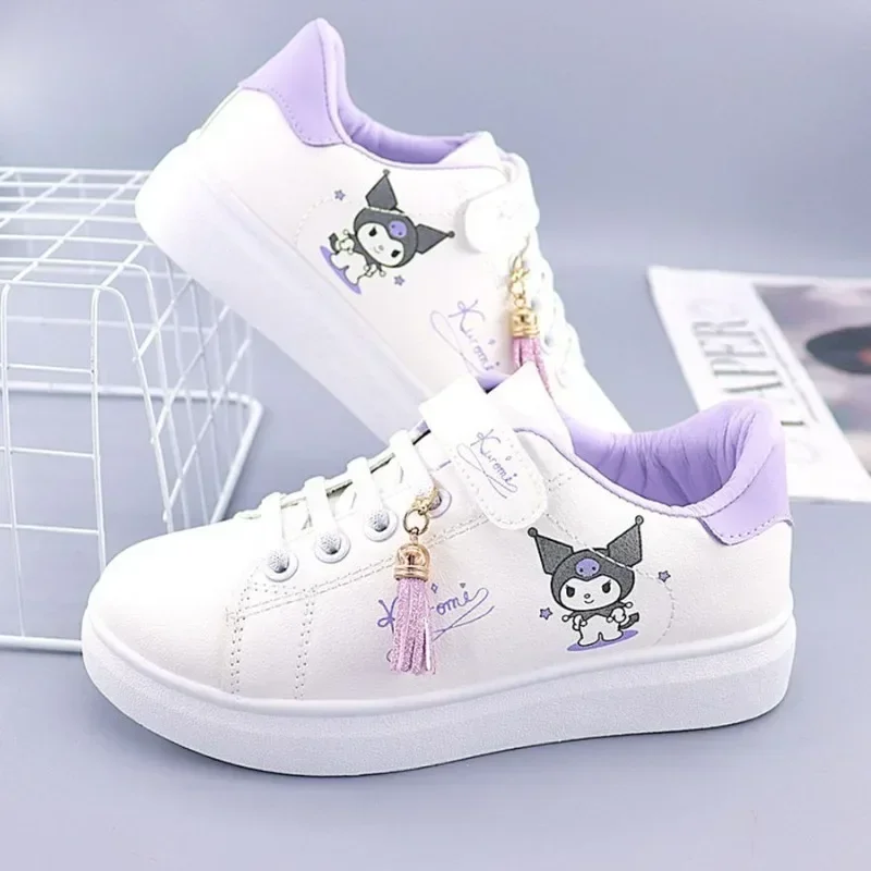 

Sweet Kuromi Anime Sanrio Kawaii White Board Shoes My Melody Spring Summer Cute Sports Casual Sneakers Ins Fashion Gifts for Kid