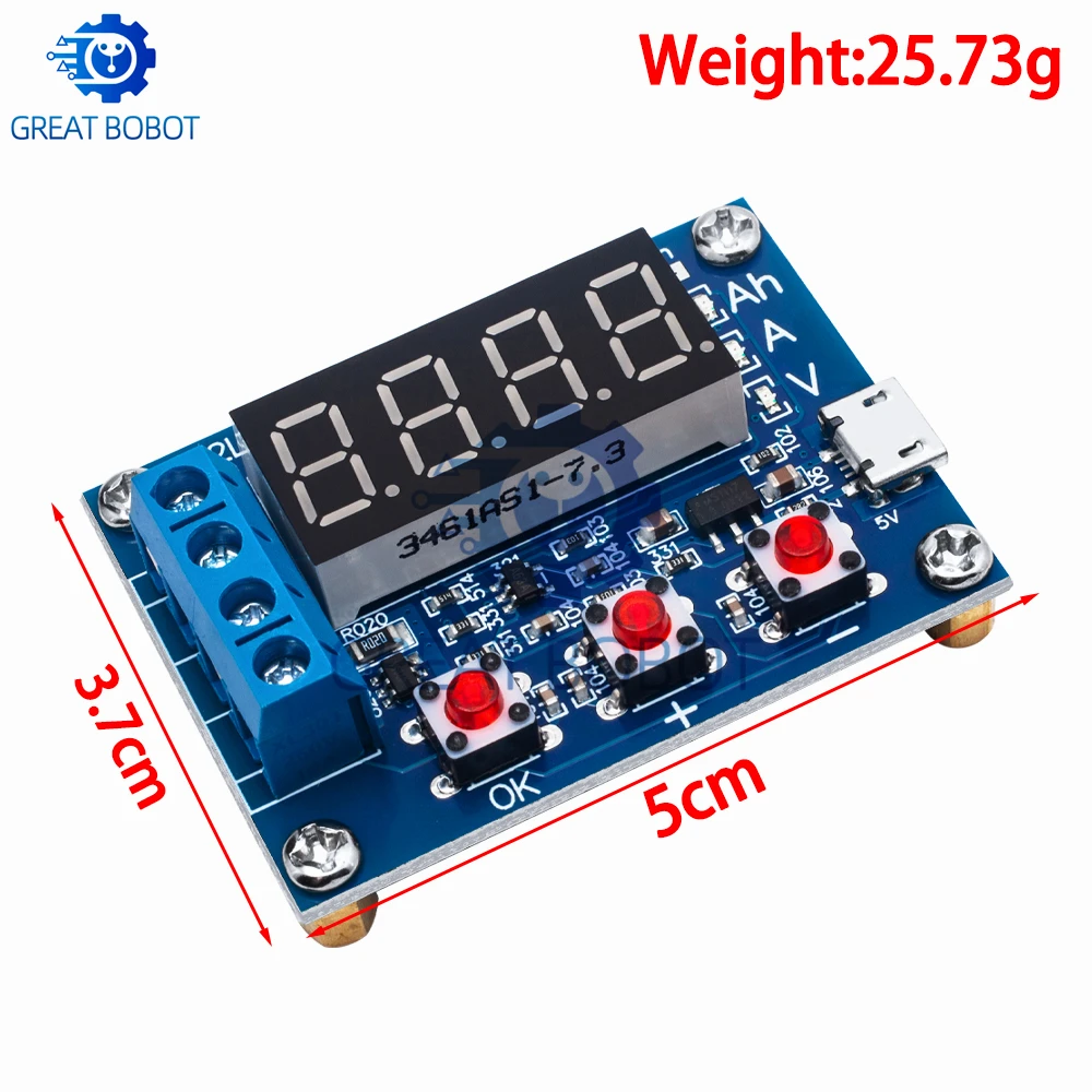 BS  ZB2L3 Li-ion Lithium Lead-acid Battery Capacity Meter Discharge Tester Analyzer